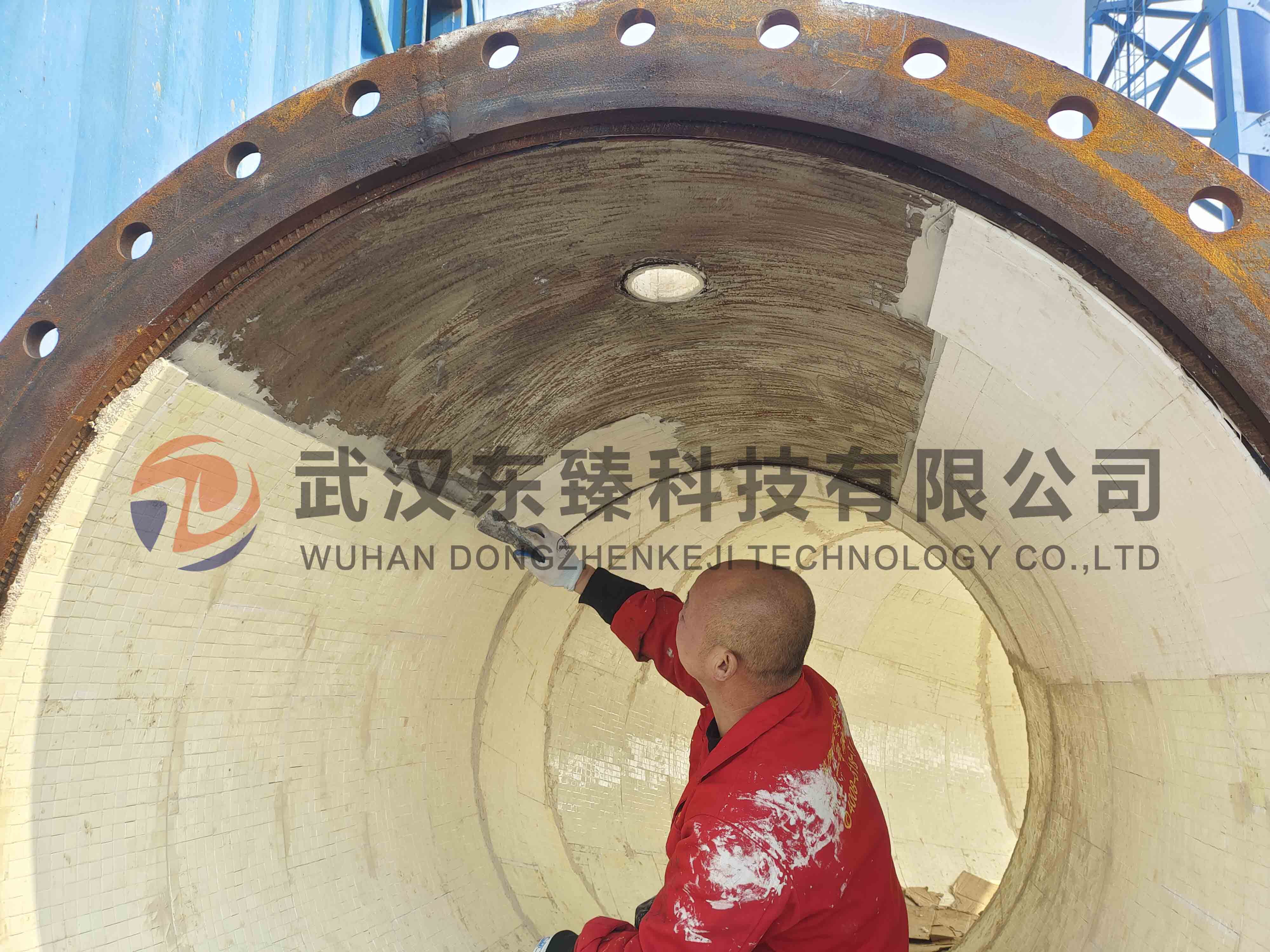 潜江方圆钛白有限公司提质减排项目球磨机出口管道内衬耐磨陶瓷施工合同